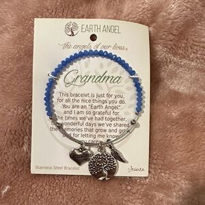 Earth Angel Blue Bracelet with Silver Charms